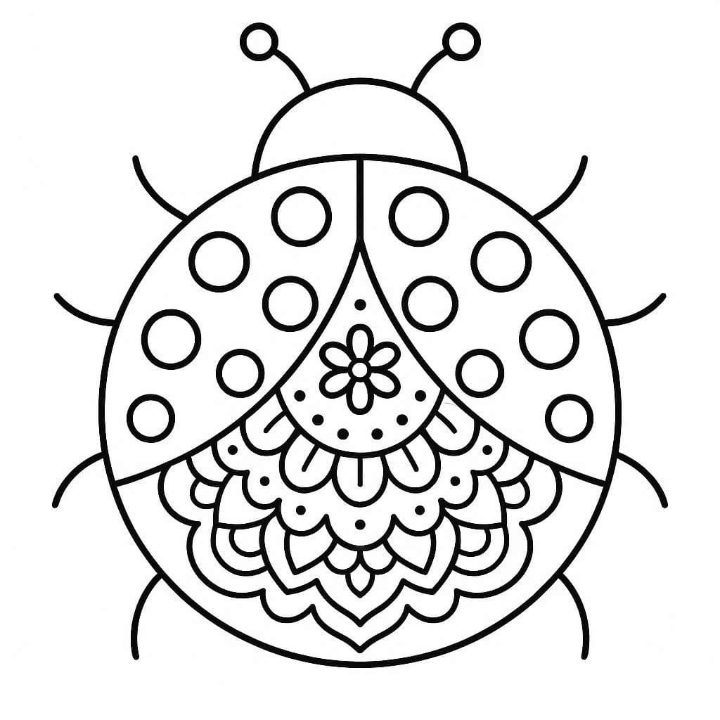 Normal Ladybug Mandala Coloring Page Mandalas