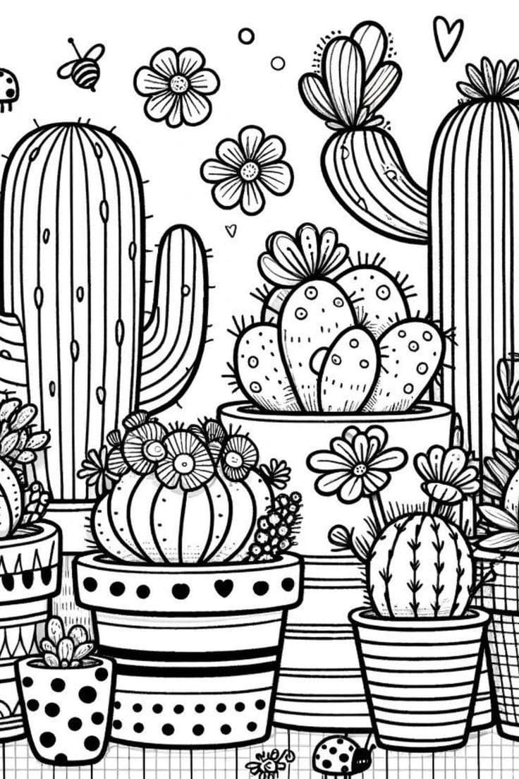 Perfect Cactus Mandala Coloring Page Mandalas