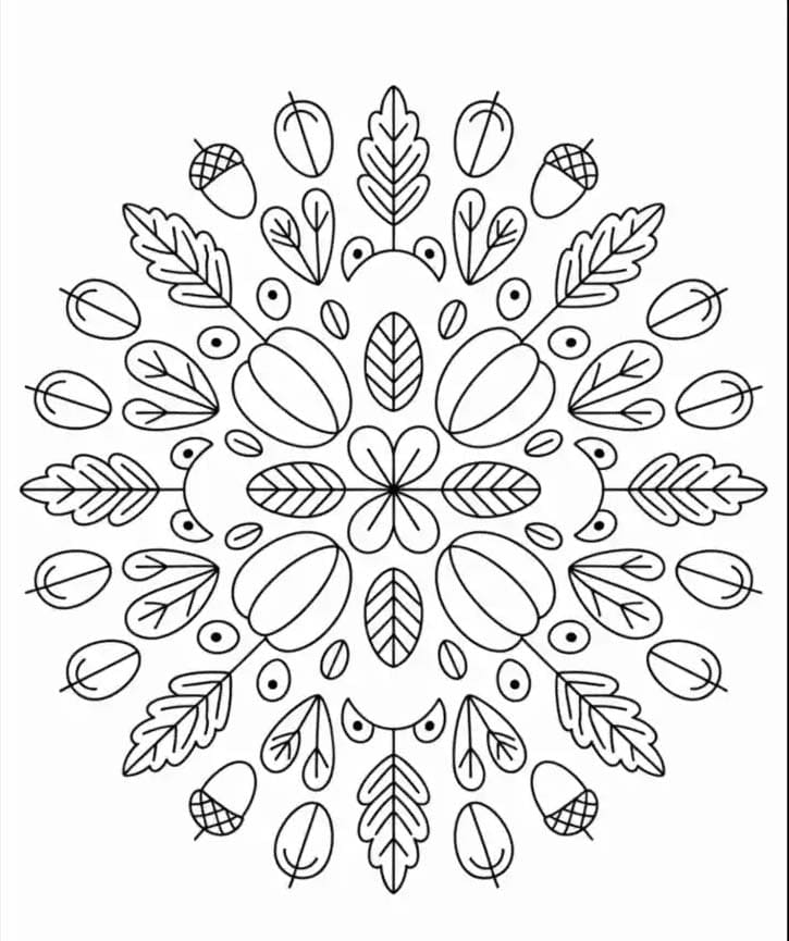 Perfect Fall Mandala Coloring Page Mandalas