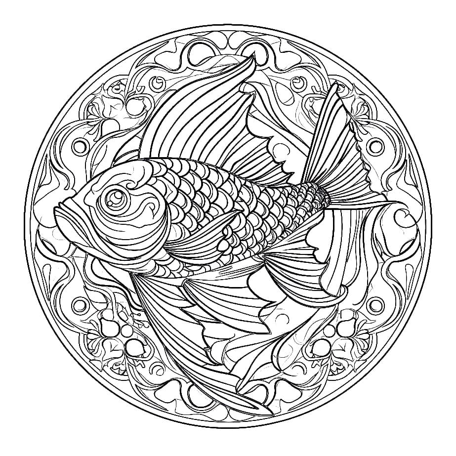 Perfect Fish Mandala Coloring Page Mandalas