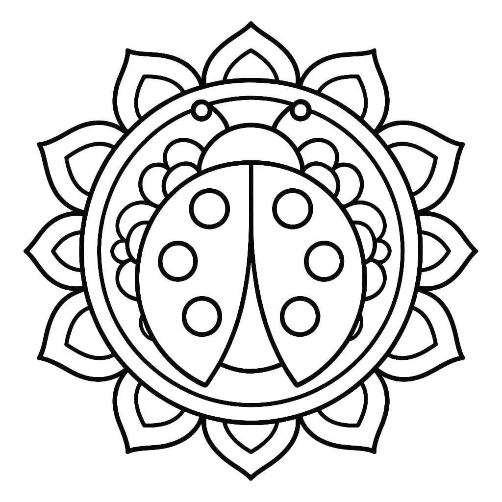 Perfect Ladybug Mandala Coloring Page Mandalas