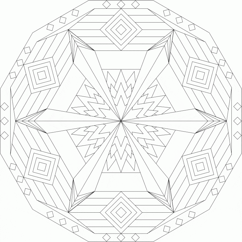 Perfect Mandala Geometric Coloring Page Mandalas