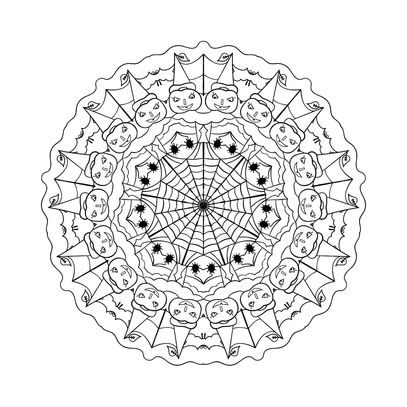 Perfect Spider Mandala Coloring Page Mandalas