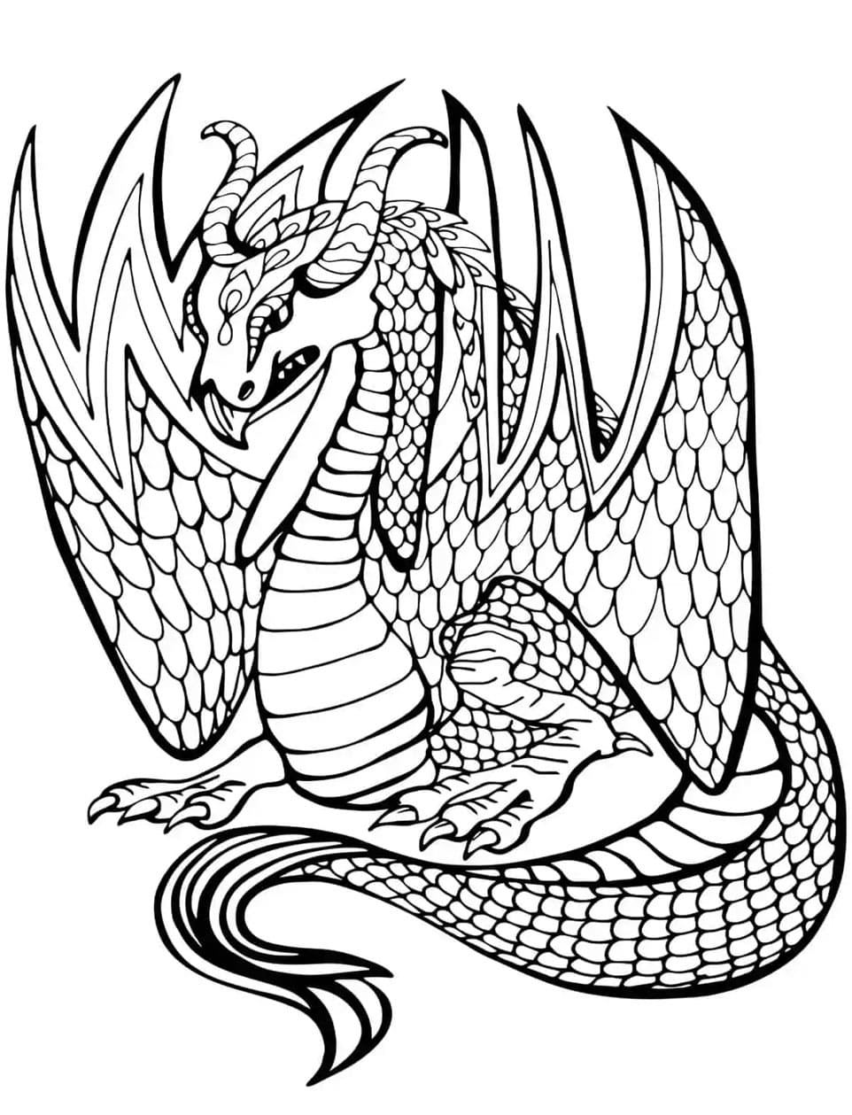 Picture Dragon Mandala Coloring Page Mandalas