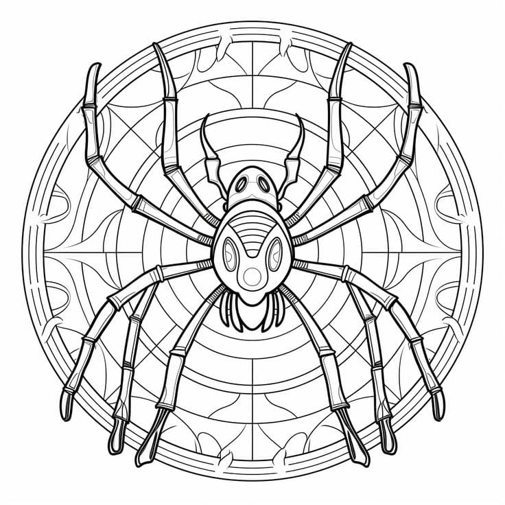 Picture Spider Mandala Coloring Page Mandalas