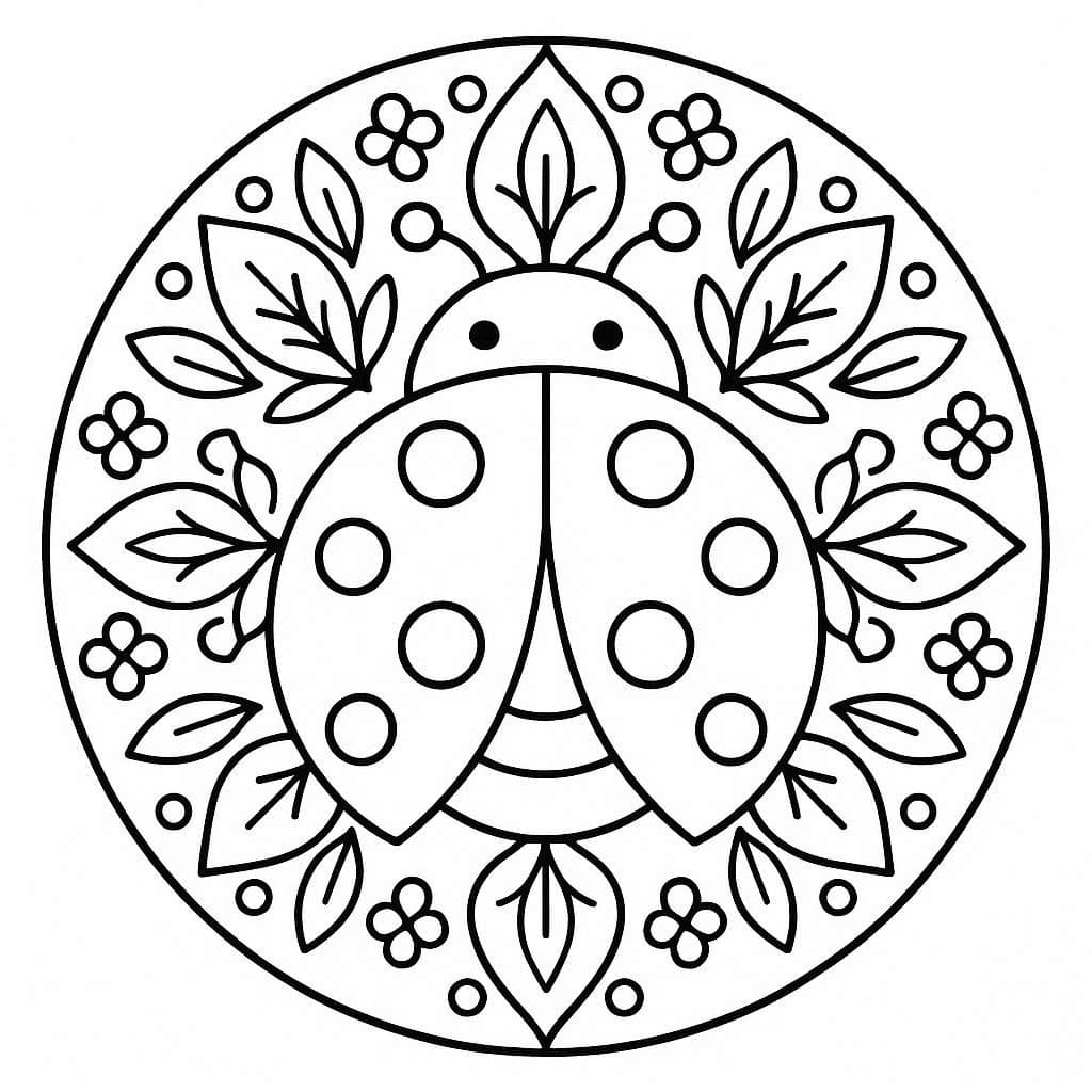 Pictures Ladybug Mandala Coloring Page Mandalas