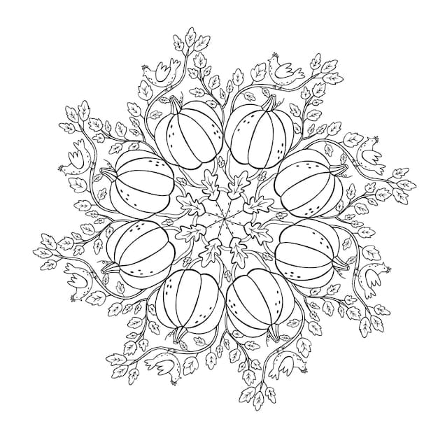 Print Free Fall Mandala Coloring Page Mandalas