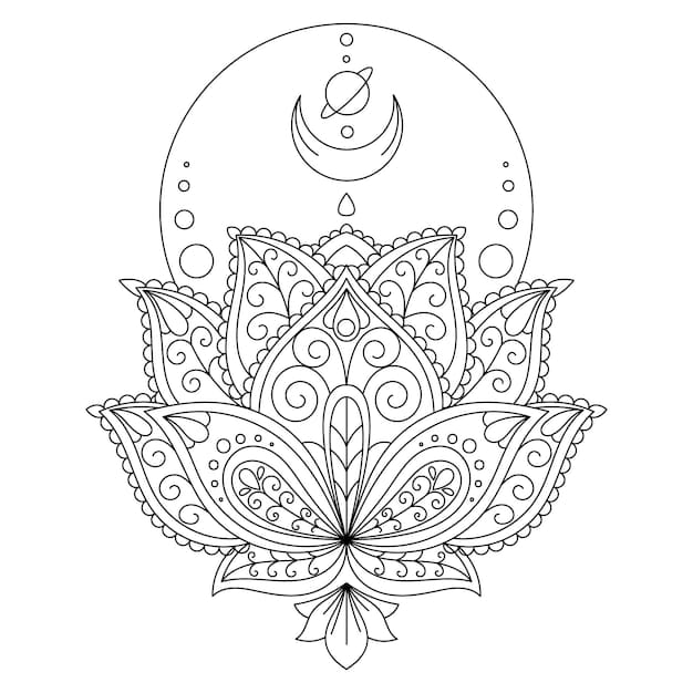 Print Lotus Mandala Coloring Page Mandalas