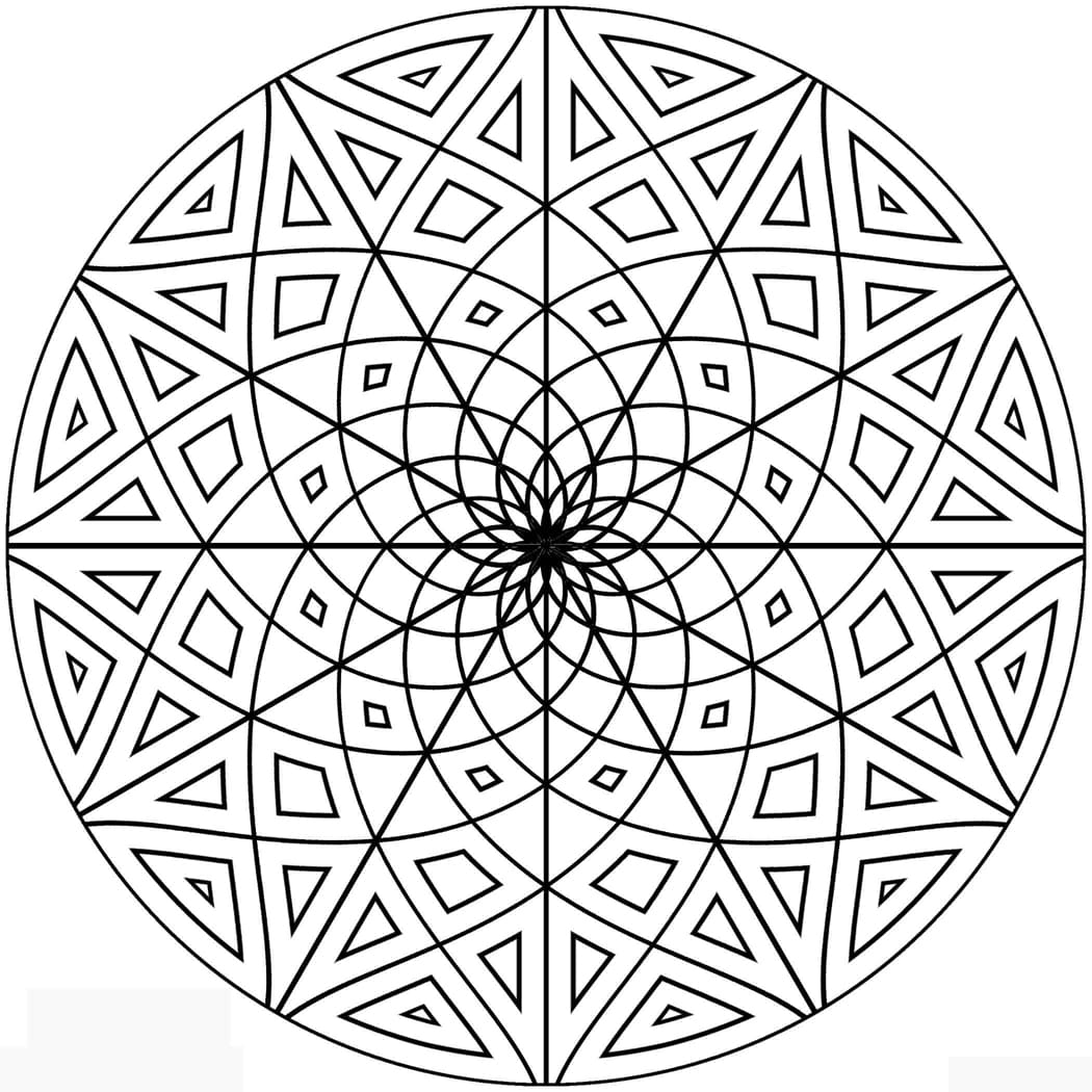 Print Mandala Geometric Coloring Page Mandalas