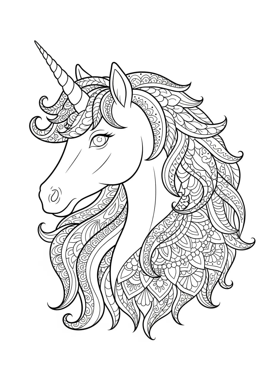 Print Mandala Unicorn Coloring Page Mandalas
