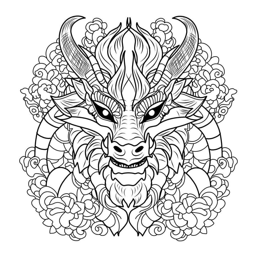 Printable Dragon Mandala Coloring Page Mandalas