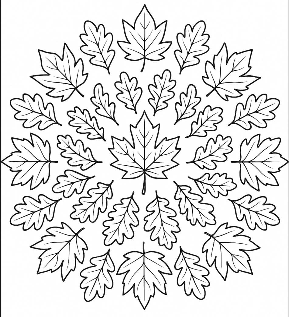 Printable Fall Mandala Coloring Page Mandalas