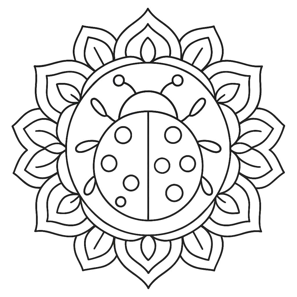 Ladybug Mandala Coloring Pages Mandalas