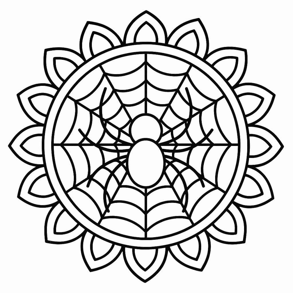 Printable Free Spider Mandala Coloring Page Mandalas
