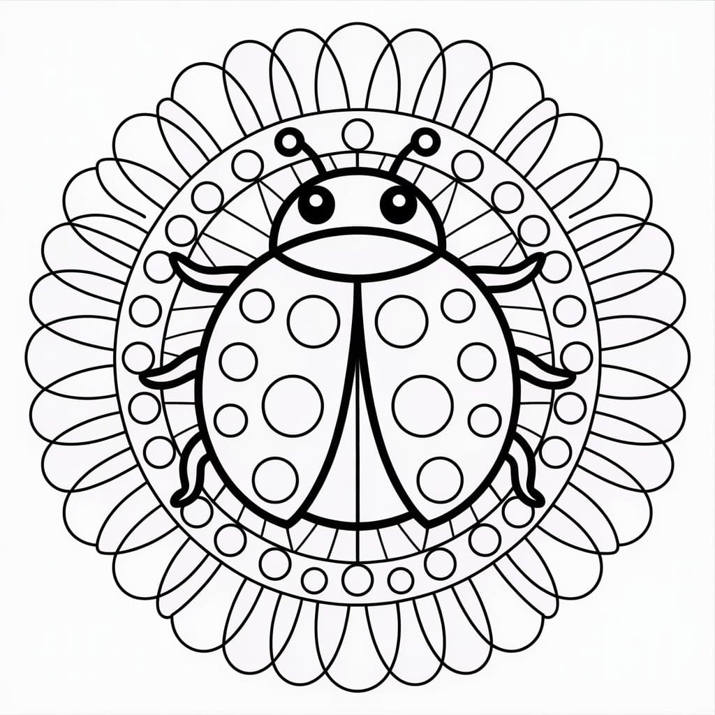 Printable Ladybug Mandala Coloring Page Mandalas