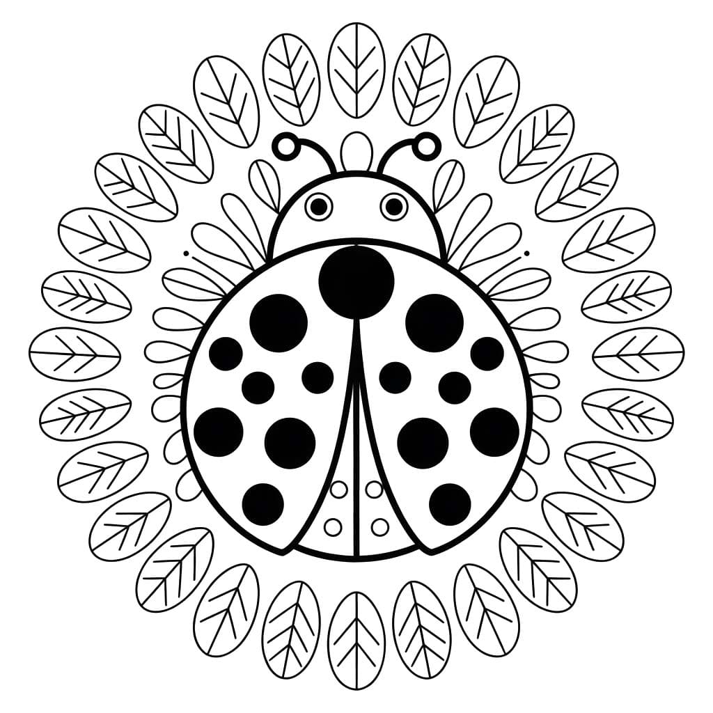 Printable Ladybug Mandala Free Coloring Page Mandalas