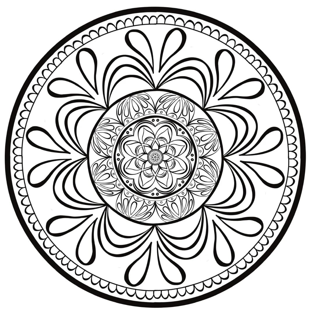 Printable Lotus Mandala Coloring Page Mandalas