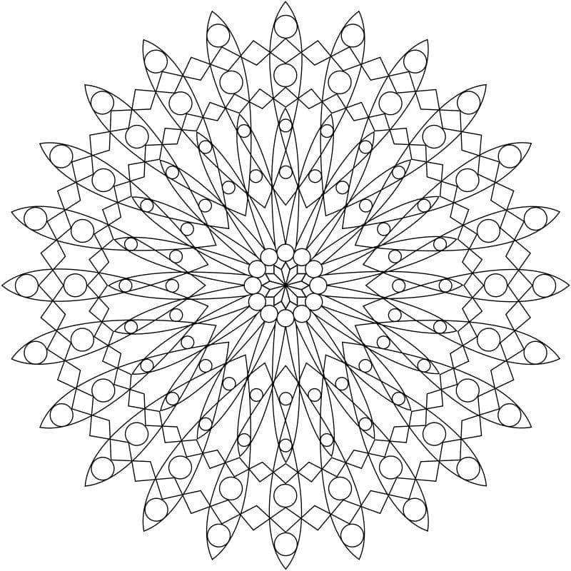 Printable Mandala Geometric Coloring Page Mandalas