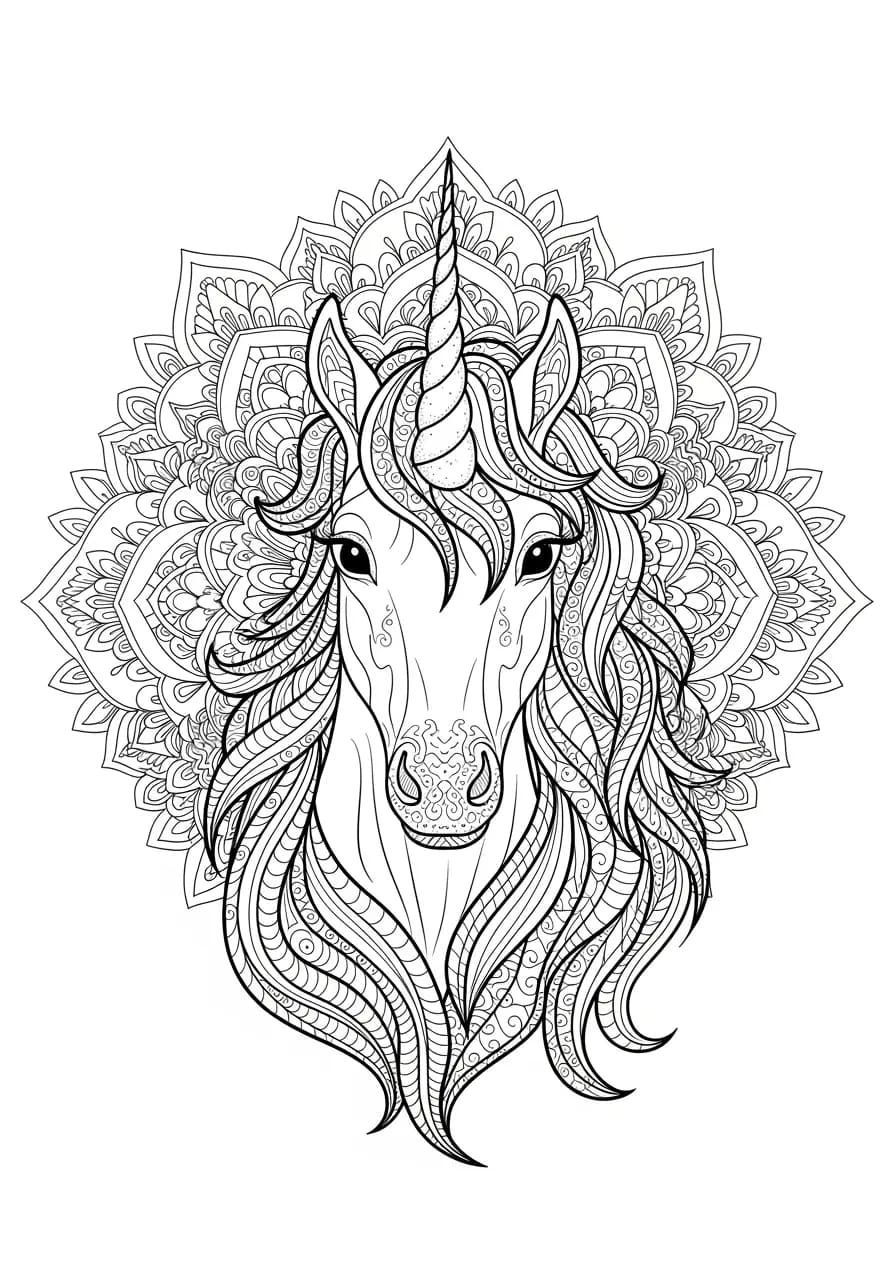 Printable Mandala Unicorn Coloring Page Mandalas