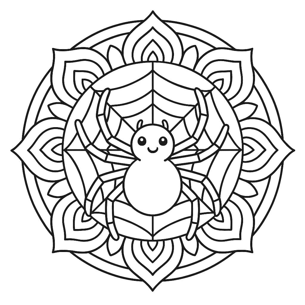 Printable Spider Mandala Coloring Page Mandalas