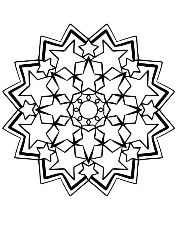 Printable Star Mandala Coloring Page Mandalas