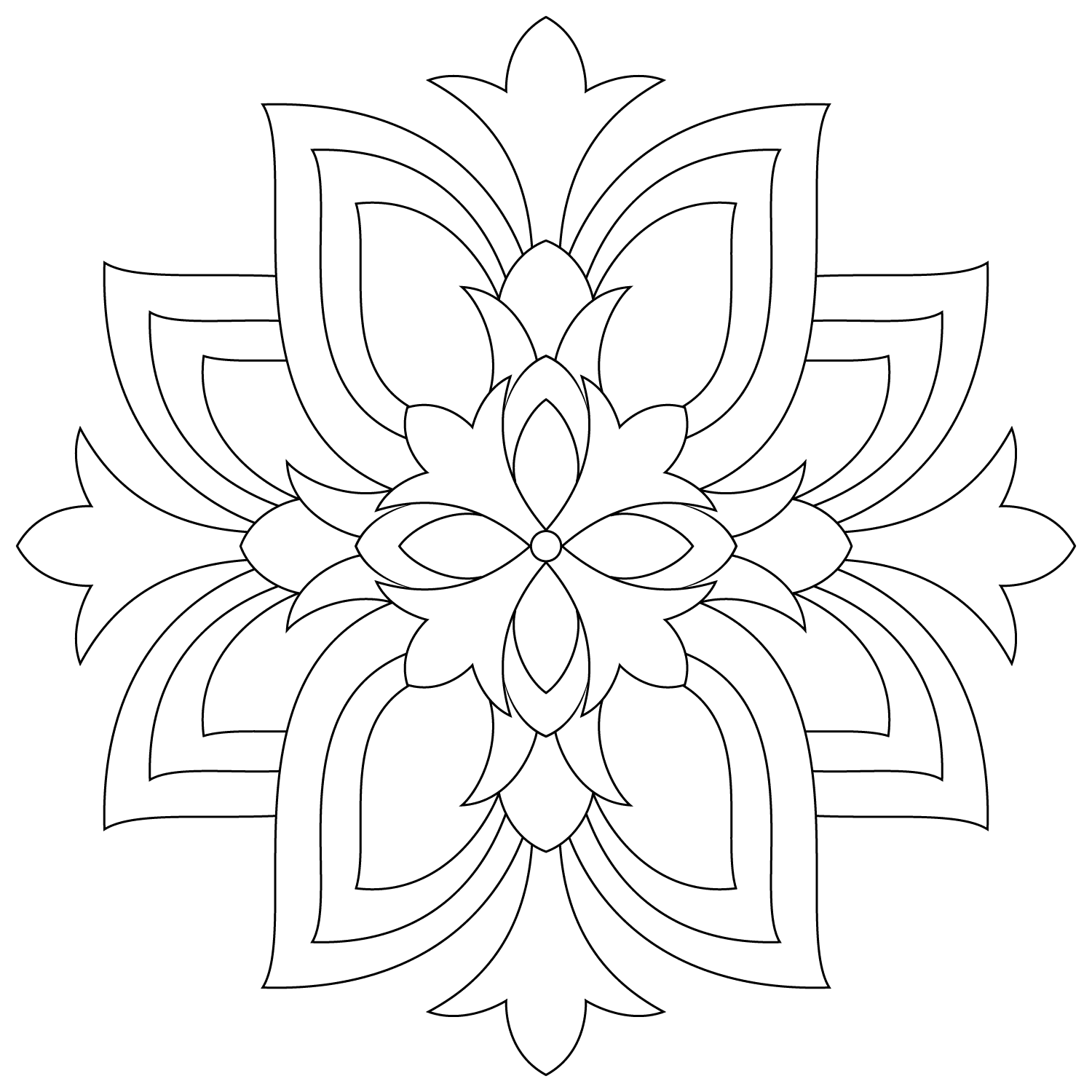 Simple Lotus Mandala Coloring Page Mandalas