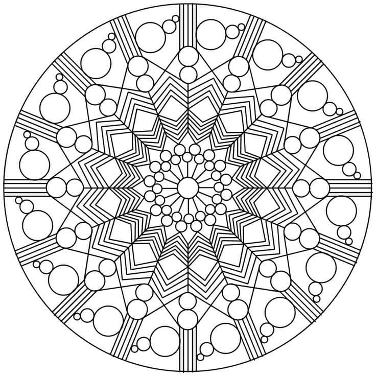 Simple Mandala Geometric Coloring Page Mandalas
