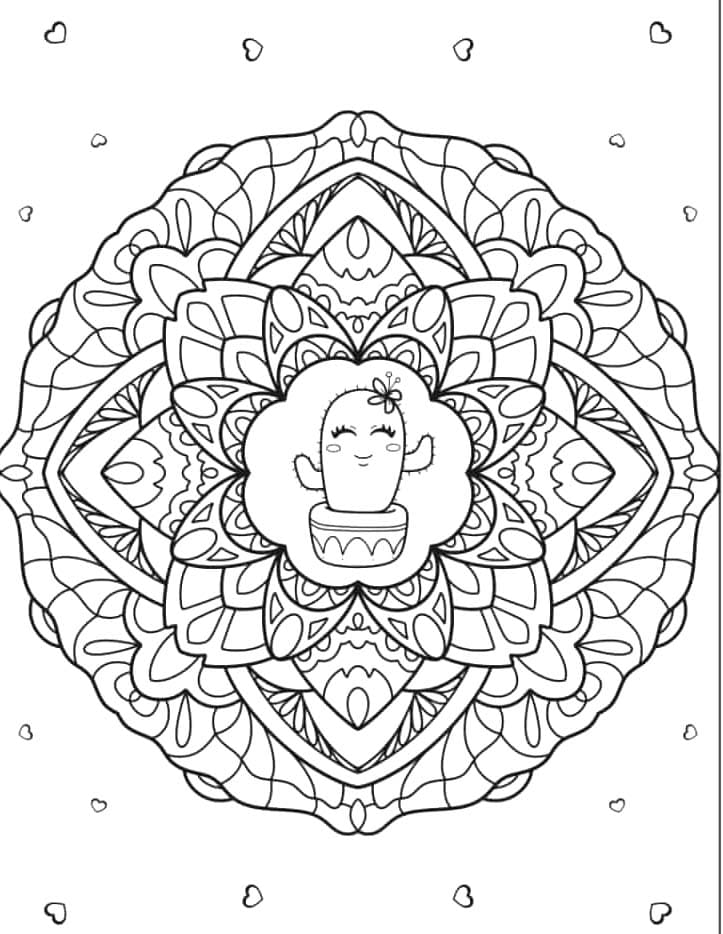 Special Cactus Mandala Coloring Page Mandalas