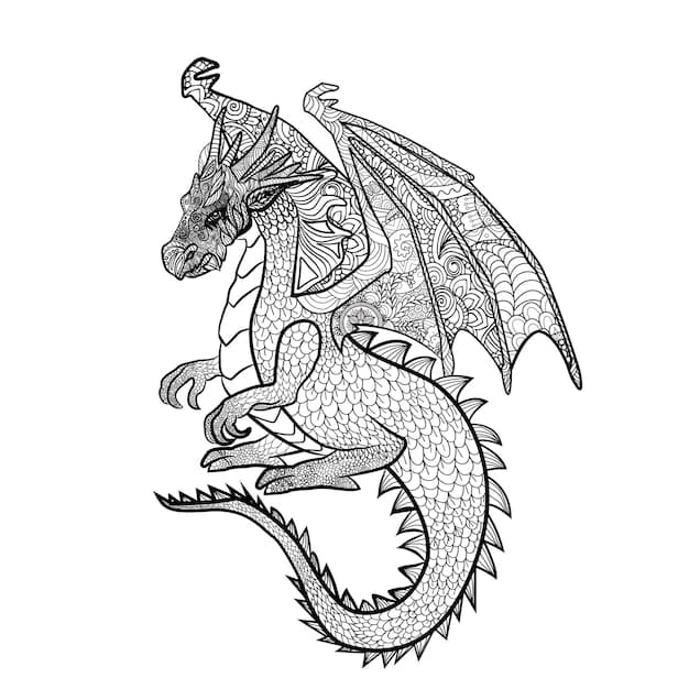 Special Dragon Mandala Coloring Page Mandalas
