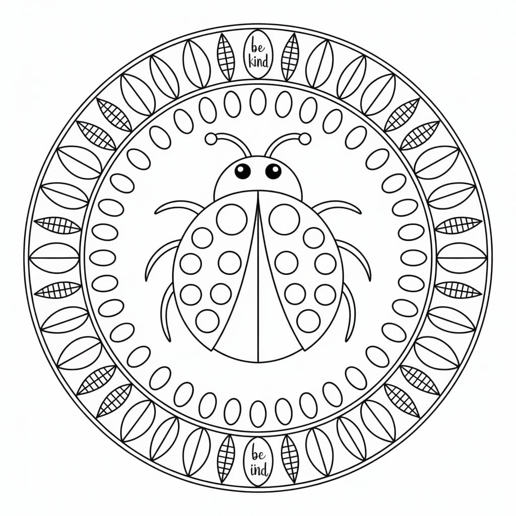Special Ladybug Mandala Coloring Page Mandalas