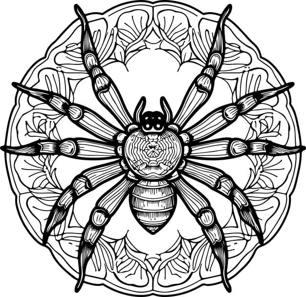 Spider Mandala For Kids Coloring Page Mandalas