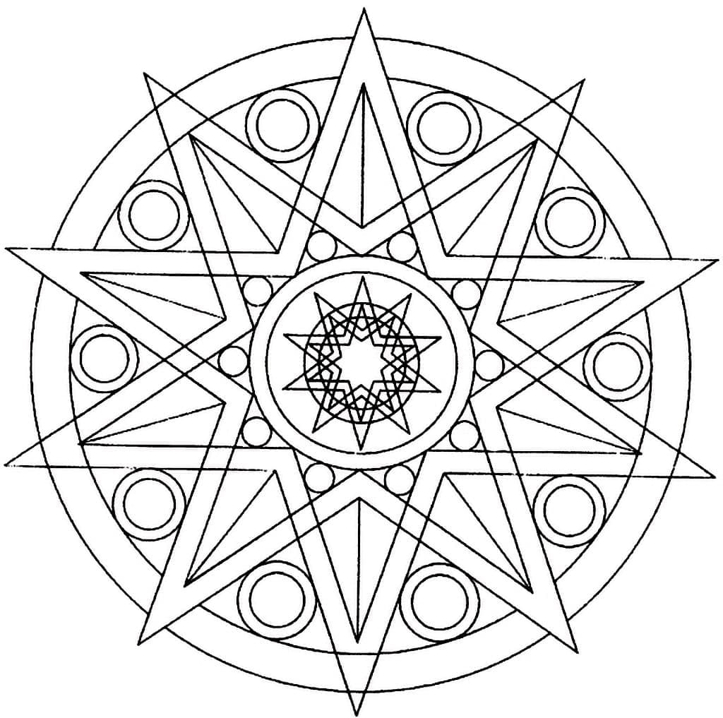 Star Mandala For Kids Coloring Page Mandalas