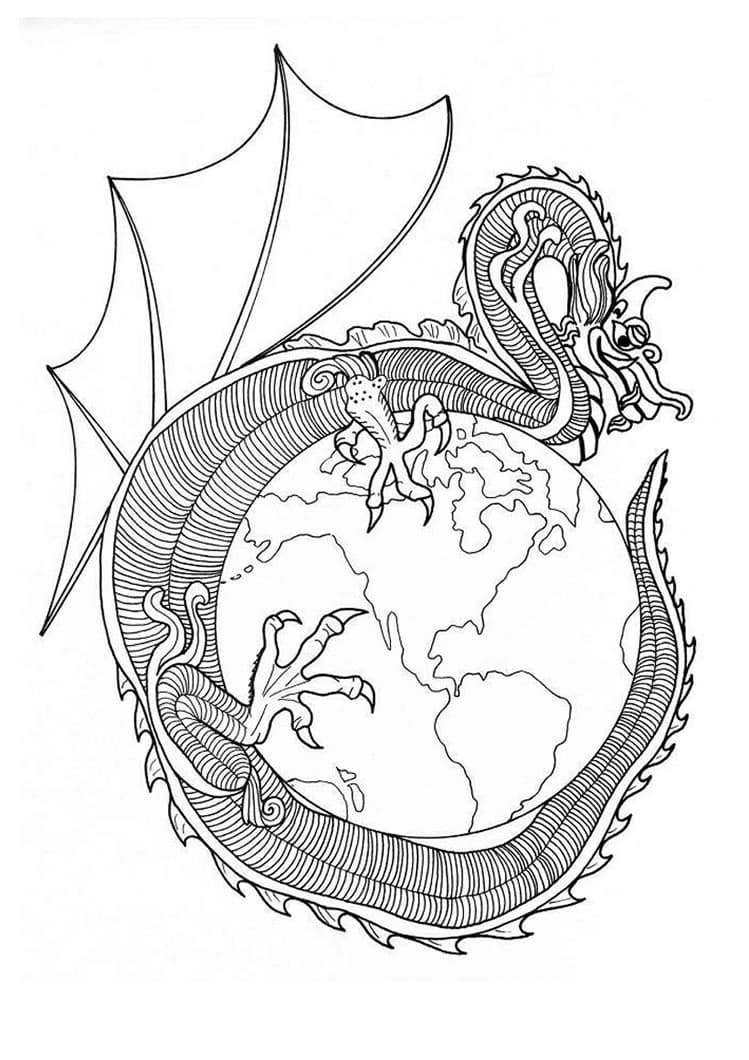 Very Nice Dragon Mandala Coloring Page Mandalas