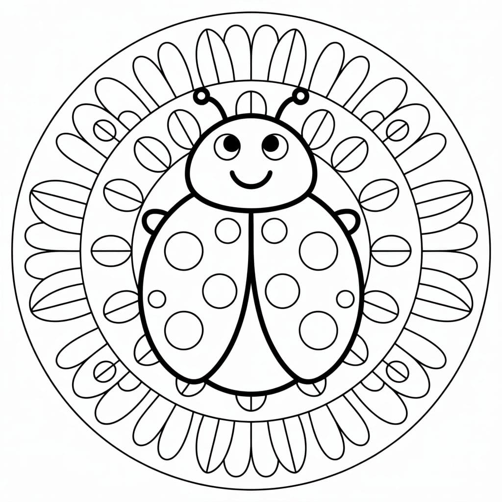 Very Nice Ladybug Mandala Coloring Page Mandalas