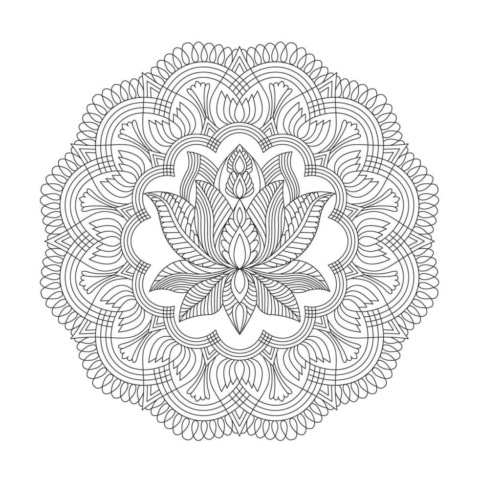 Very Nice Lotus Mandala Coloring Page Mandalas