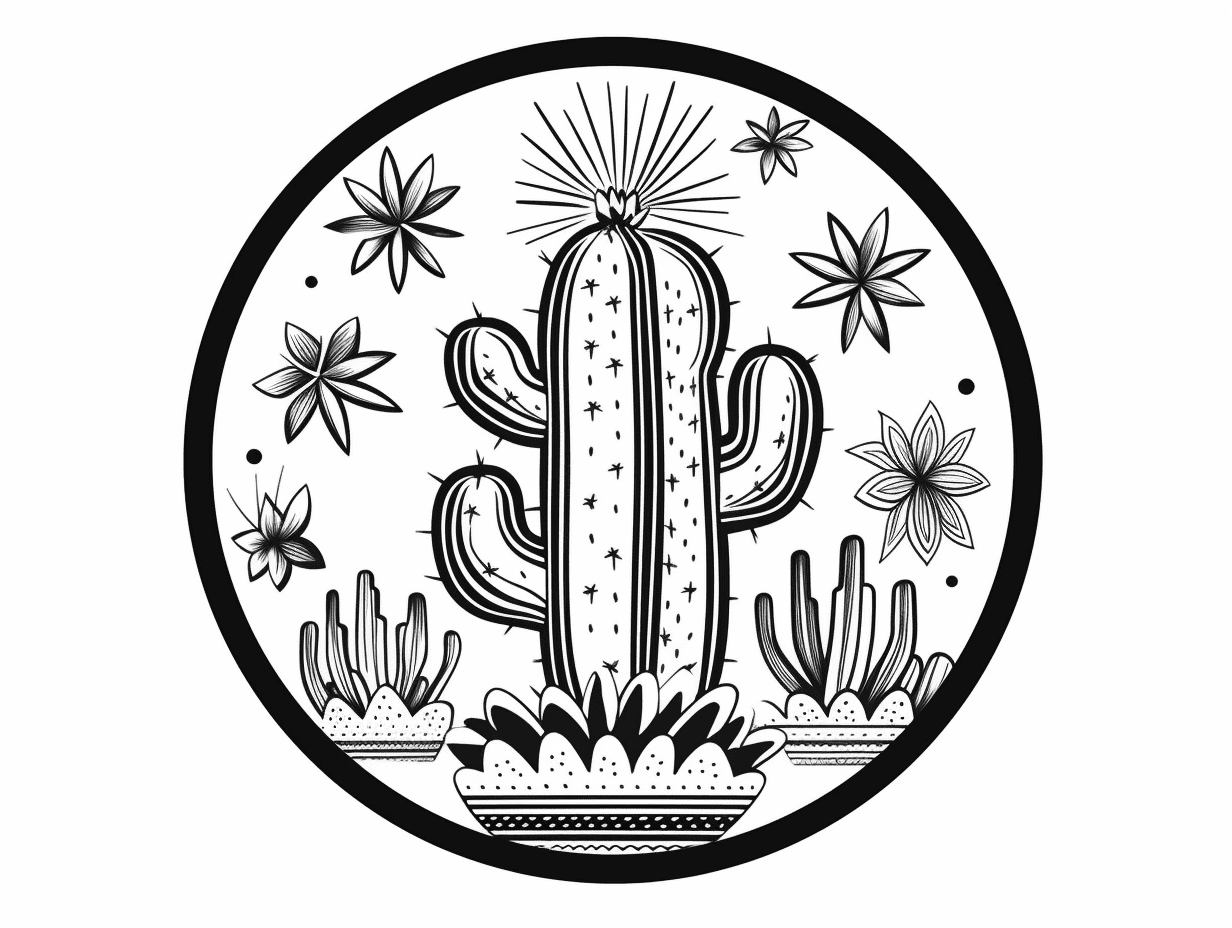 Free Cactus Mandala For Kids Coloring Page Mandalas