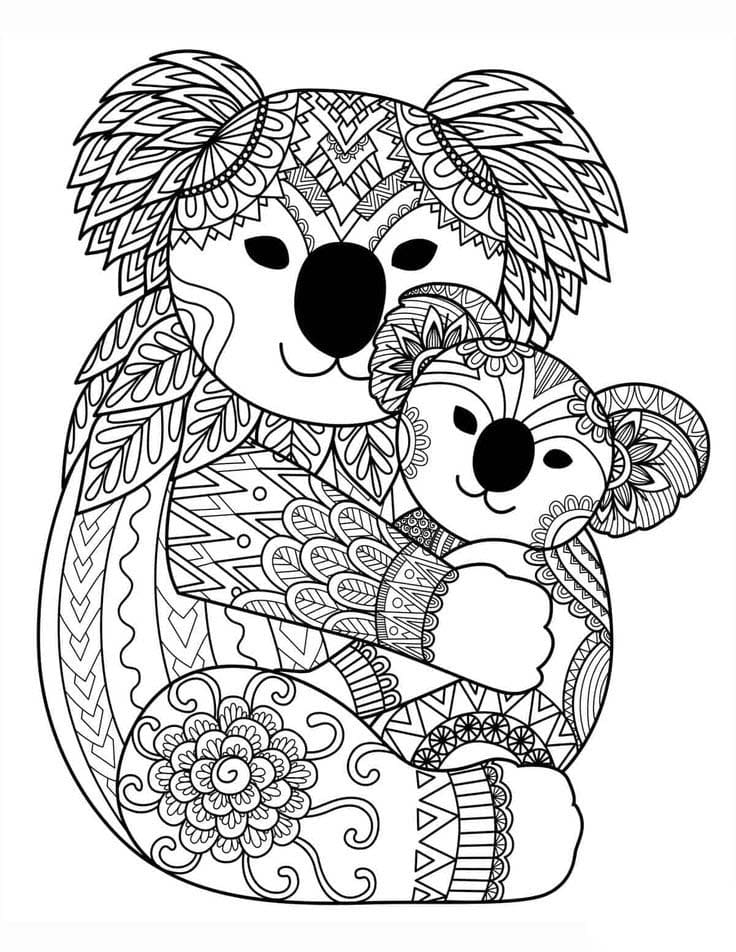 Adorable Koala Mandala Coloring Page Mandalas