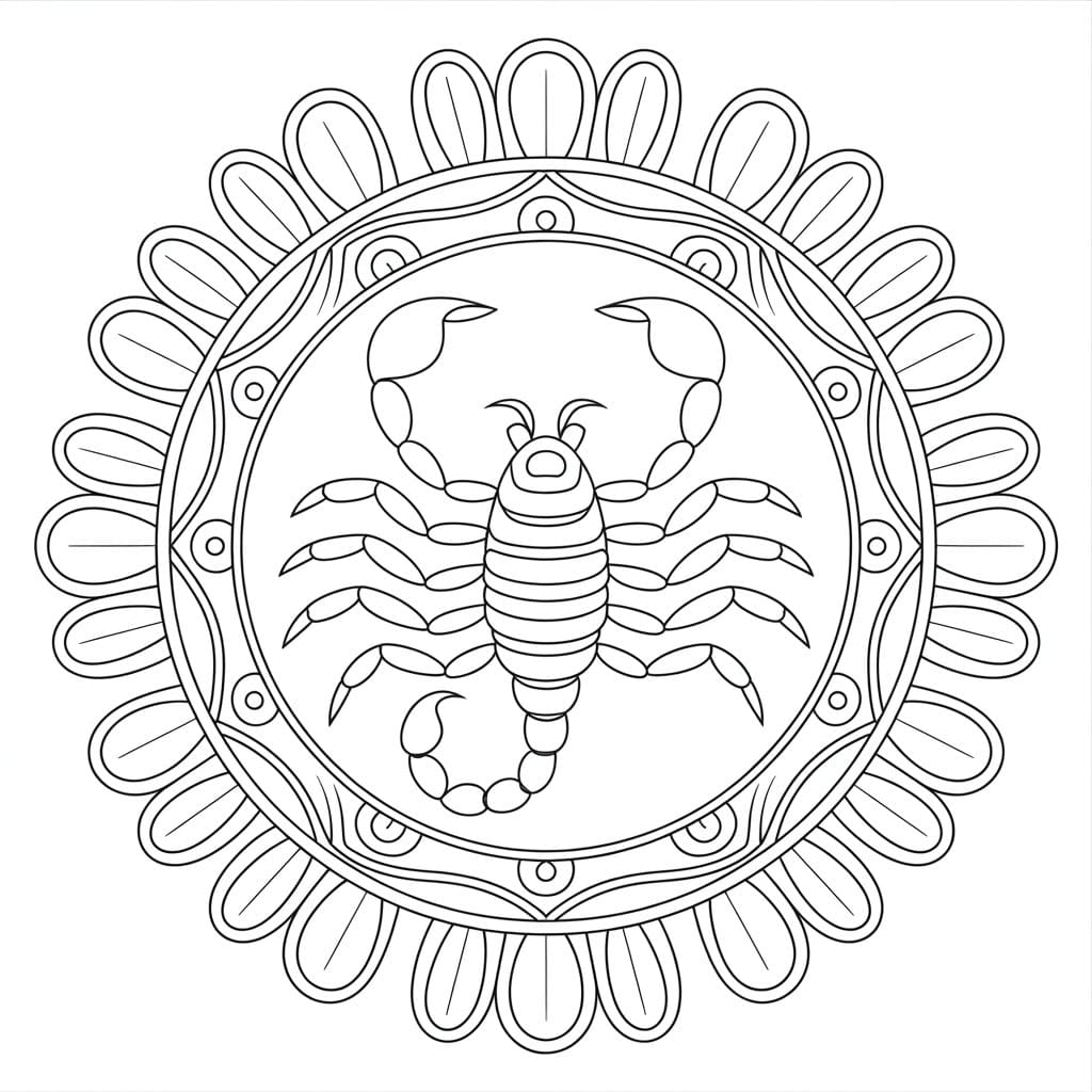 Adorable Scorpion Mandala Coloring Page Mandalas