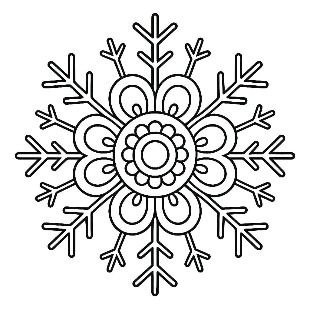 Adorable Snowflake Mandala Coloring Page Mandalas