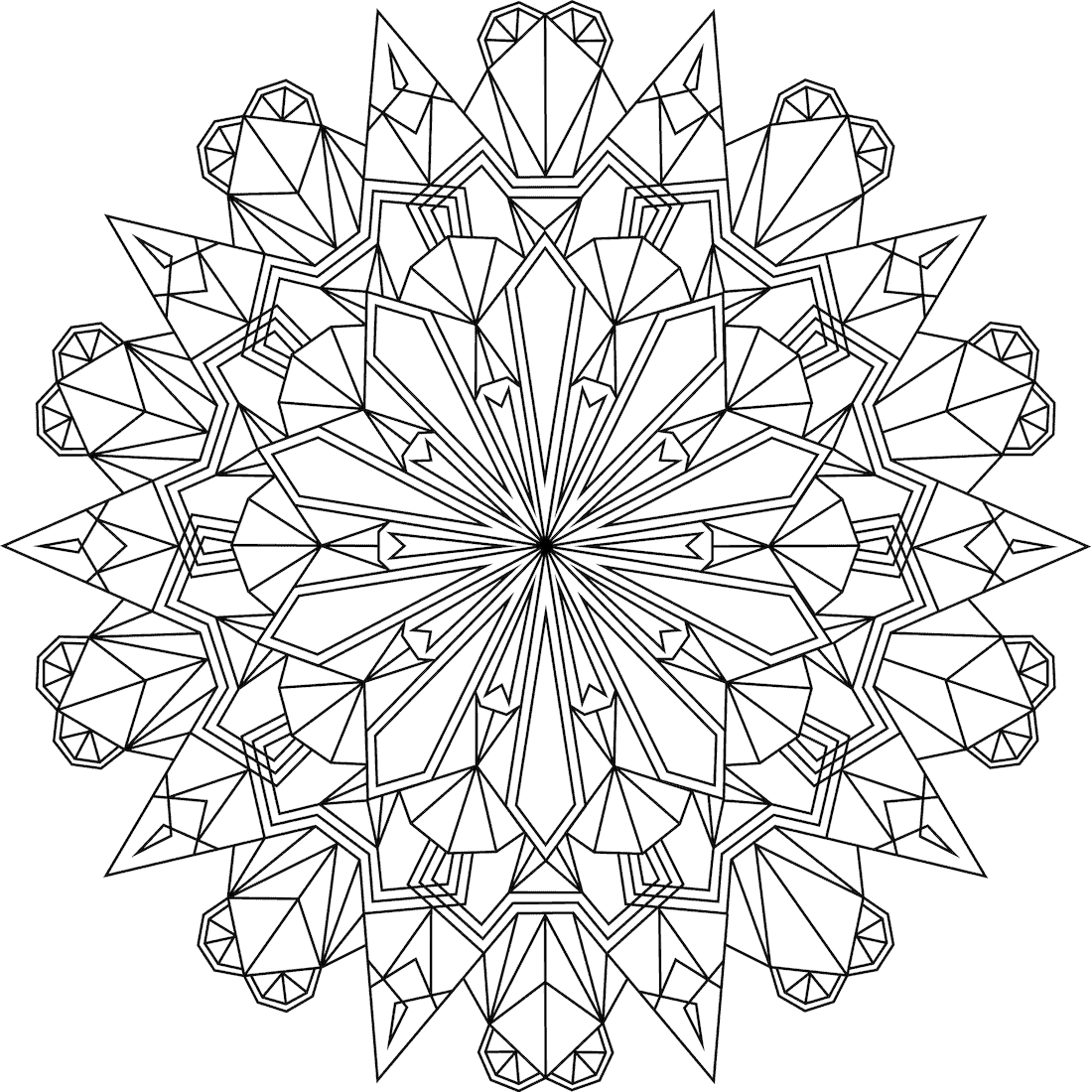 Amazing Crystal Mandala Coloring Page Mandalas