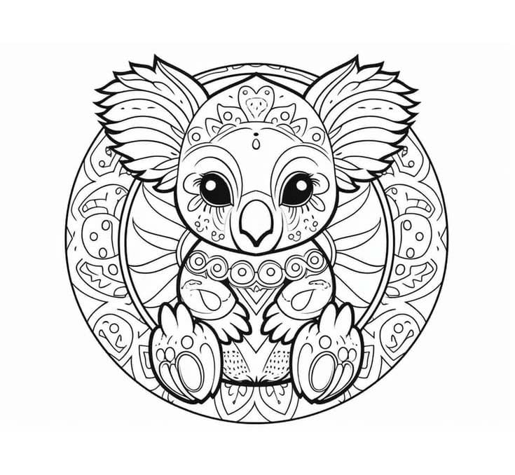 Amazing Koala Mandala Coloring Page Mandalas