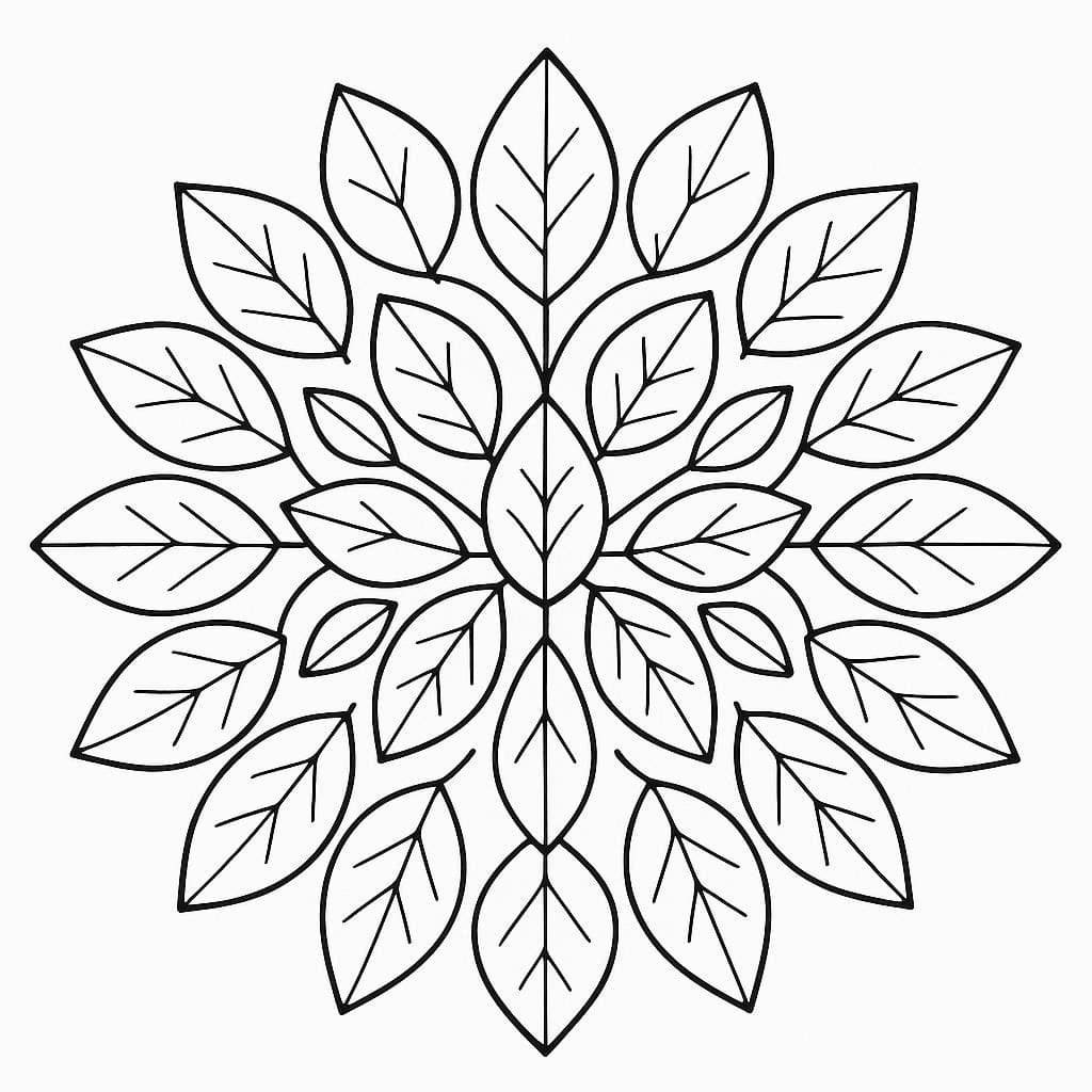 Amazing Leaves Mandala Coloring Page Mandalas Amazing Leaves Mandala Coloring Page Mandalas