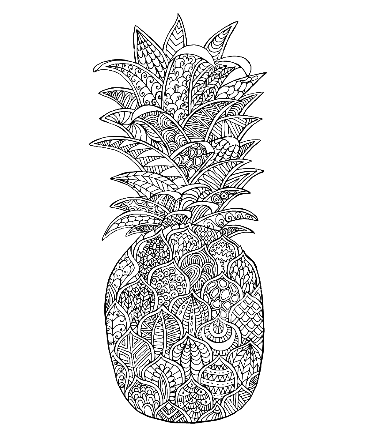 Amazing Pineapple Mandala Coloring Page Mandalas Amazing Pineapple Mandala Coloring Page Mandalas
