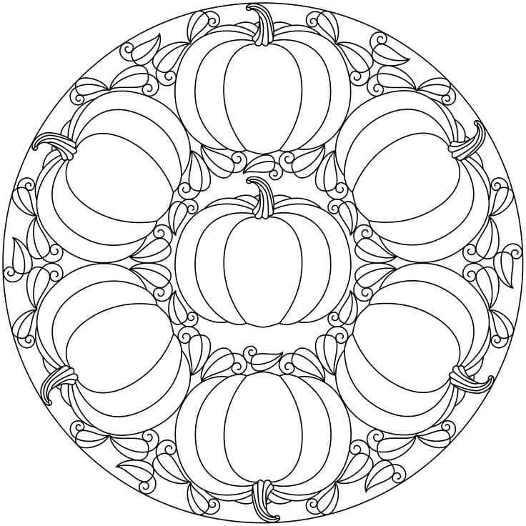 Amazing Pumpkin Mandala Coloring Page Mandalas