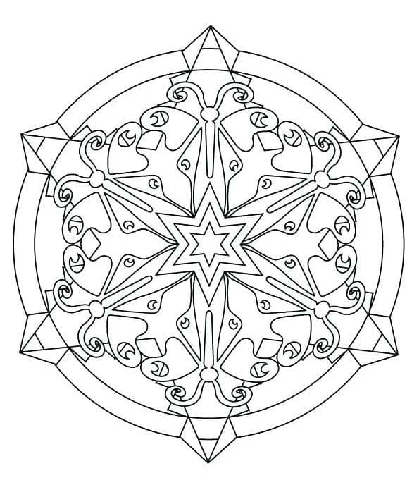 Amazing Snowflake Mandala Coloring Page Mandalas