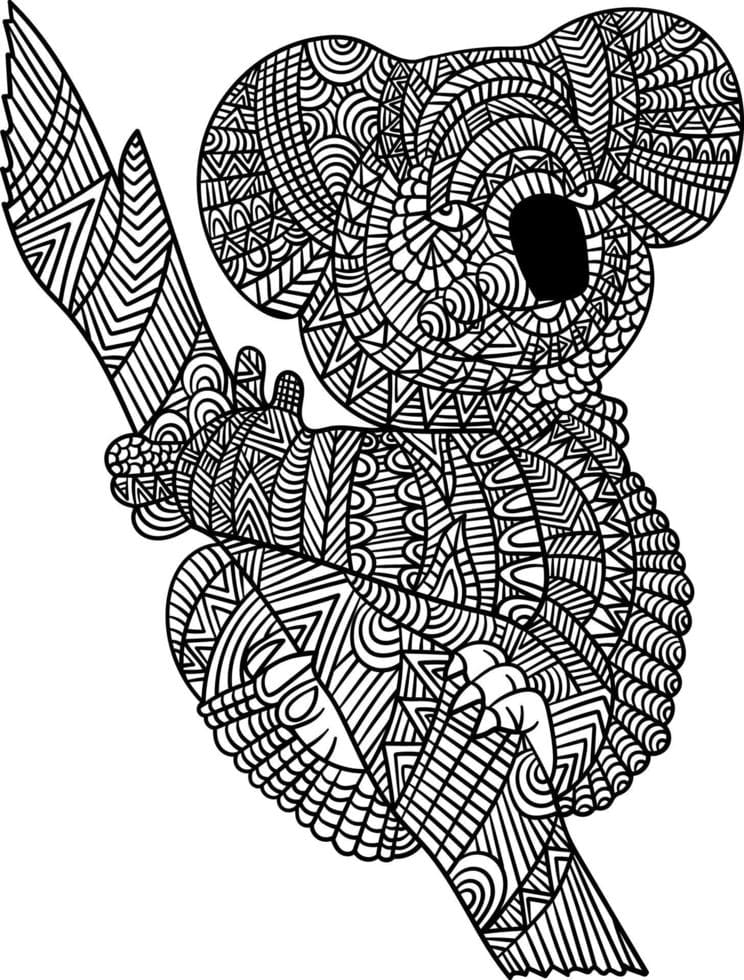 Awesome Koala Mandala Coloring Page Mandalas