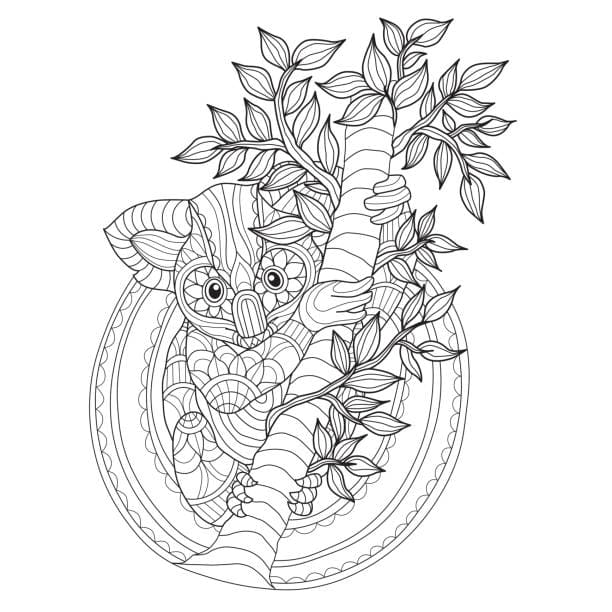 Basic Koala Mandala Coloring Page Mandalas