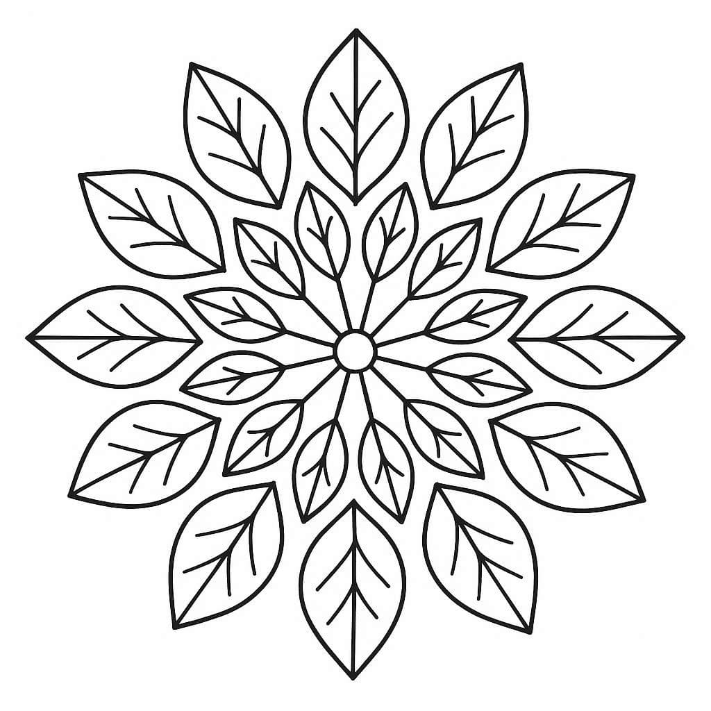 Basic Leaves Mandala Coloring Page Mandalas Basic Leaves Mandala Coloring Page Mandalas