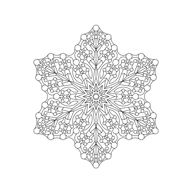 Basic Snowflake Mandala Coloring Page Mandalas