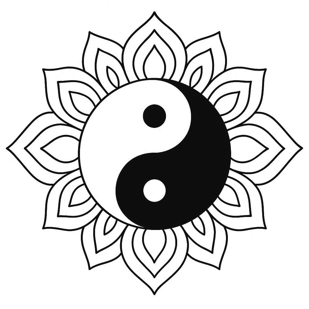 Basic Yin Yang Mandala Coloring Page Mandalas
